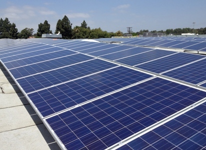 Commercial solar applications using the surface ballast system from Landfill Solar.